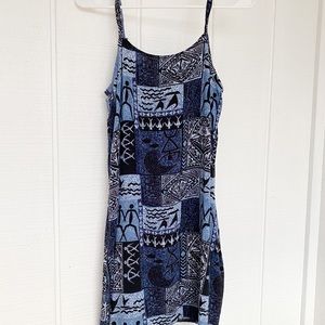 SOLD 💛Aztec VIBE blue swim cover up mini dress